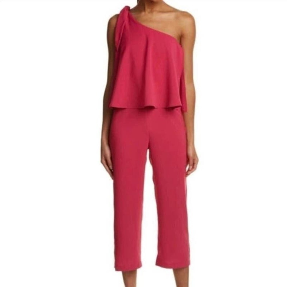 Sugarlips One Shoulder Wide Leg Pink Jumpsuit Womens One Shoulder Small